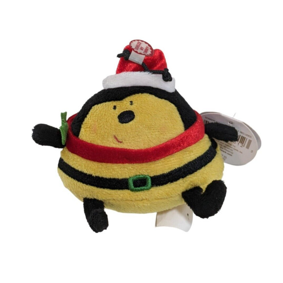 Christmas Hallmark Bumble Bee Ho Ho Hummer Plush New Squeeze Ball Deck The Halls - Picture 1 of 5